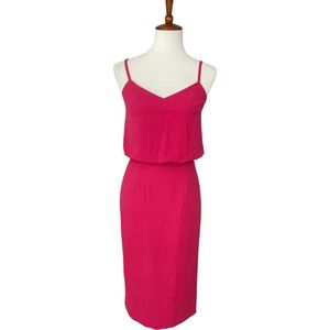 Dress The Population Alondra Raspberry Pink Slim Blouson Sheath Dress Size S